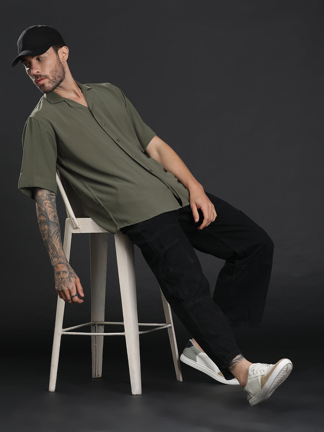 Oversized Cuban Collar Unisex Shirt