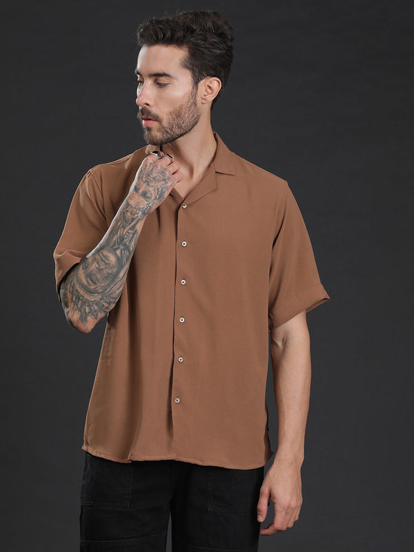 Oversized Cuban Collar Unisex Shirt