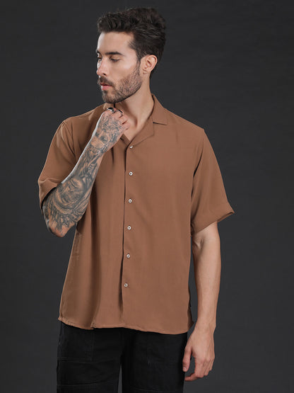 Oversized Cuban Collar Unisex Shirt