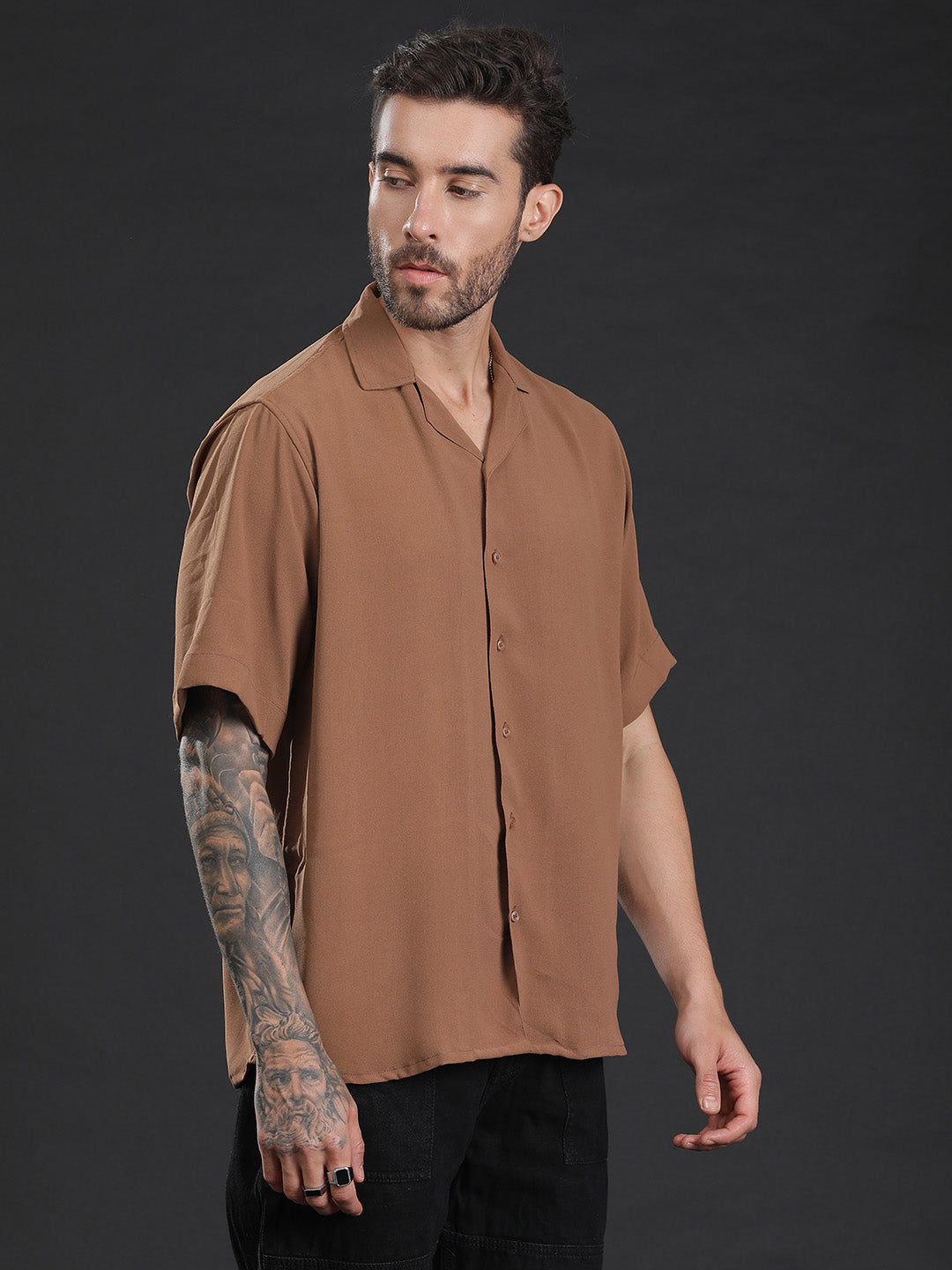Oversized Cuban Collar Unisex Shirt