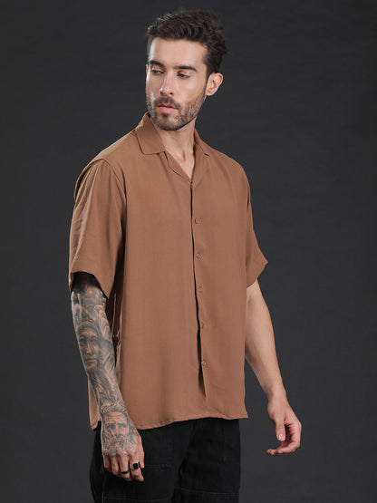 Oversized Cuban Collar Unisex Shirt