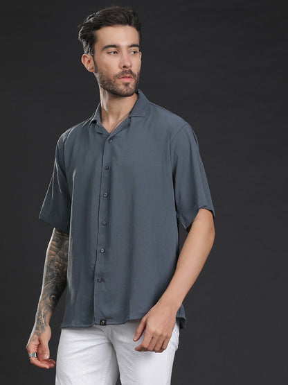 Oversized Cuban Collar Unisex Shirt