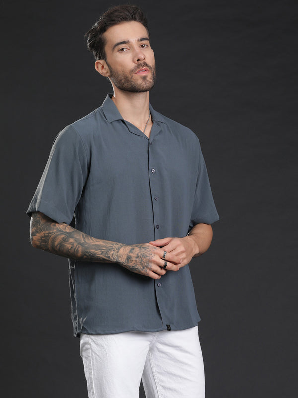 Oversized Cuban Collar Unisex Shirt