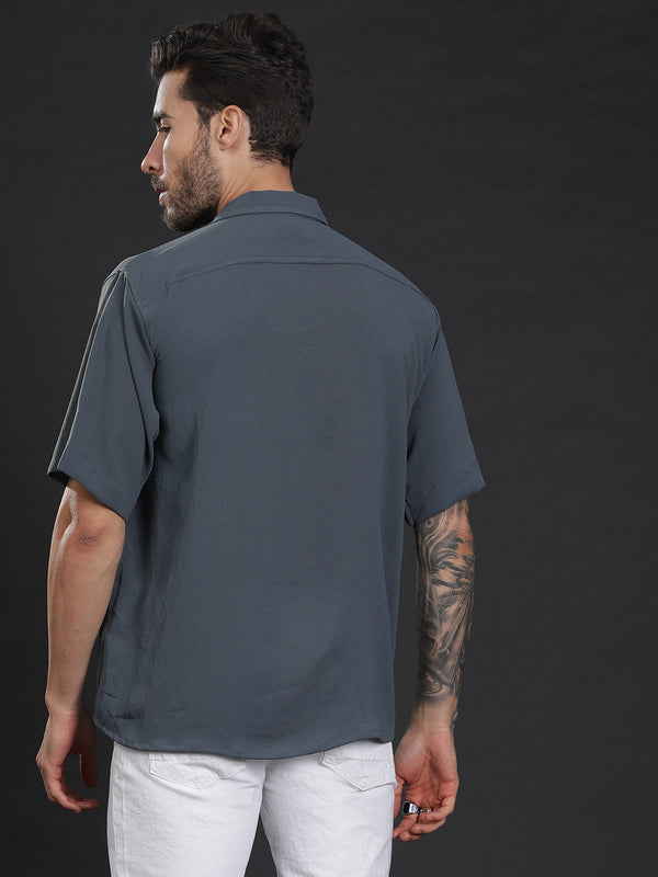 Oversized Cuban Collar Unisex Shirt