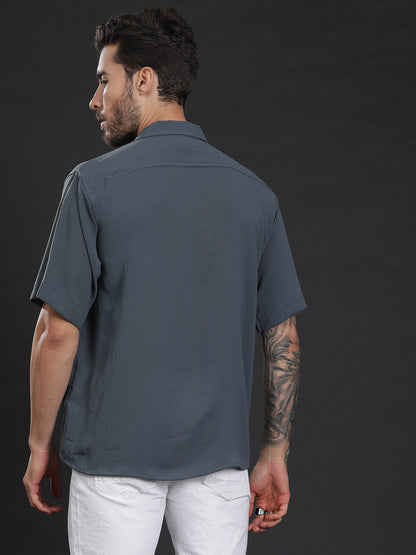 Oversized Cuban Collar Unisex Shirt