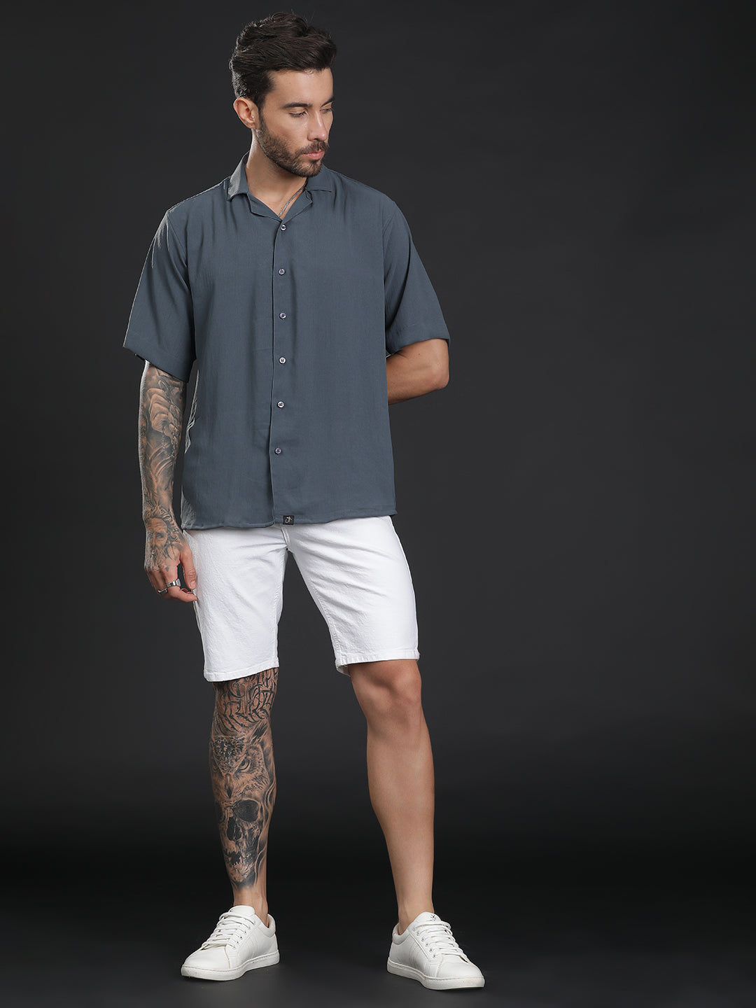 Oversized Cuban Collar Unisex Shirt