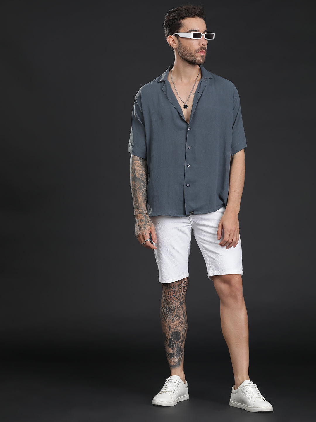 Oversized Cuban Collar Unisex Shirt