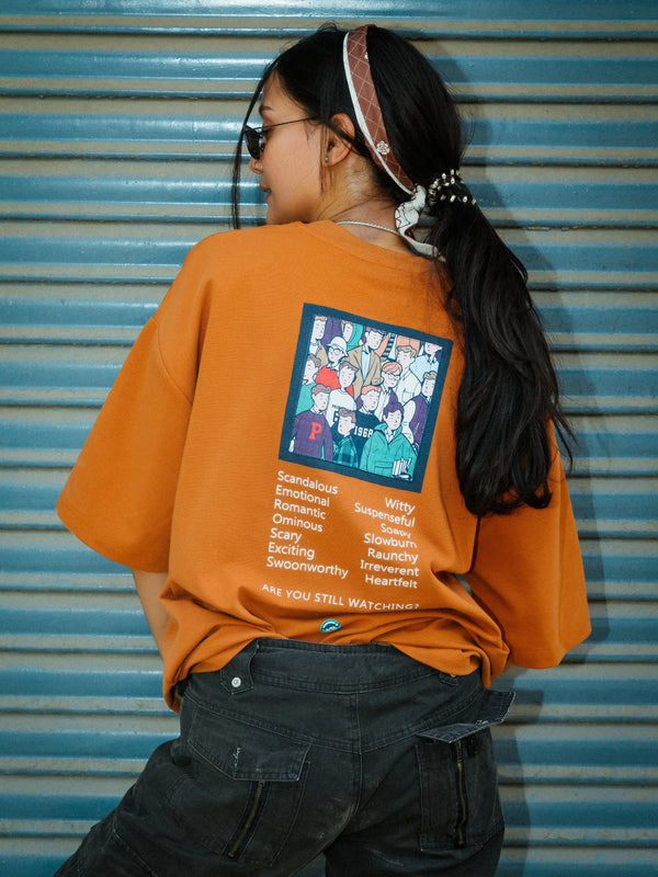 Women Oversized Cotton T-Shirt with Full Back Graphic Print