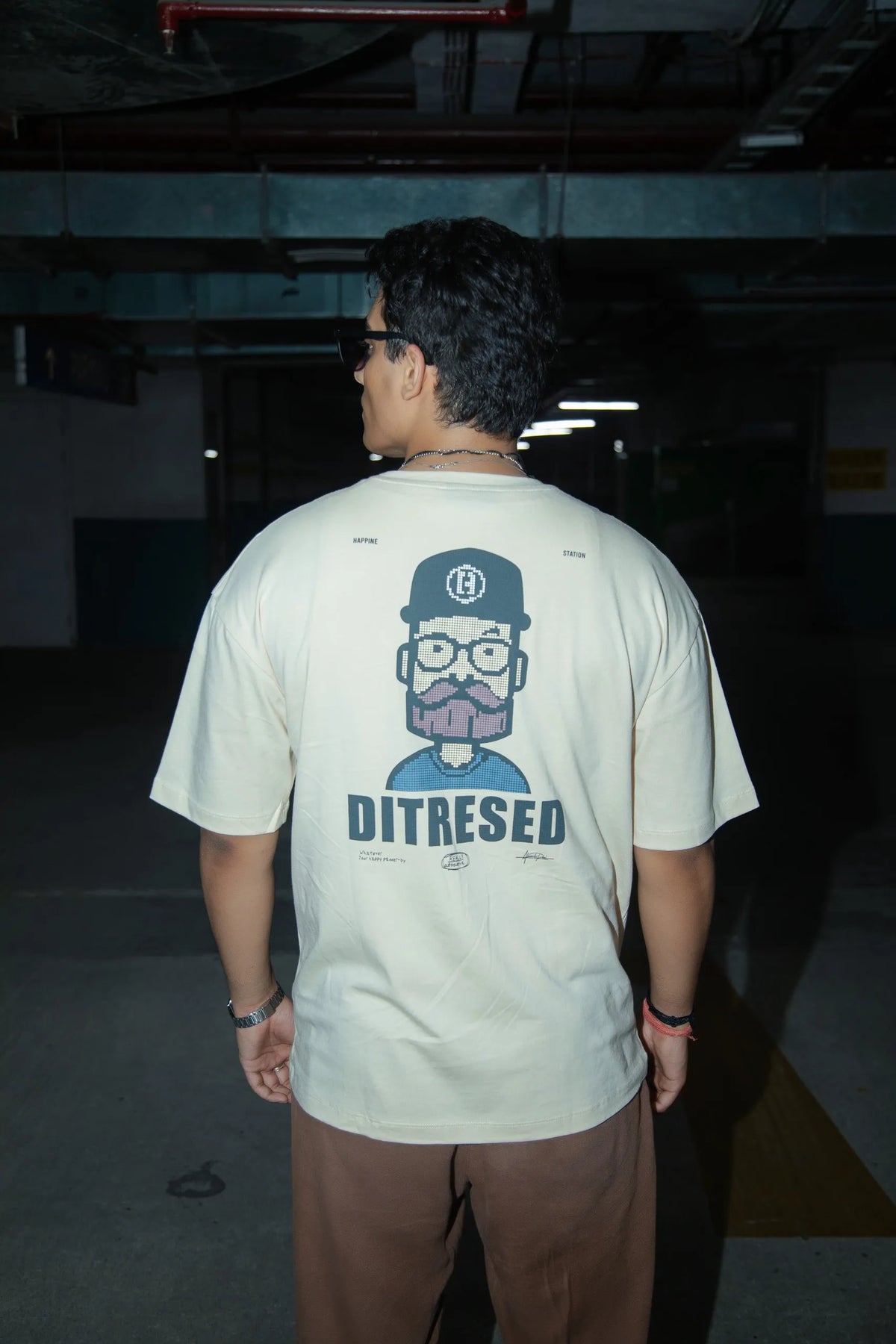 Unisex Oversized Off-White T-Shirt with Typographic Print