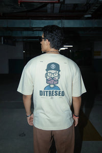 Unisex Oversized Off-White T-Shirt with Typographic Print