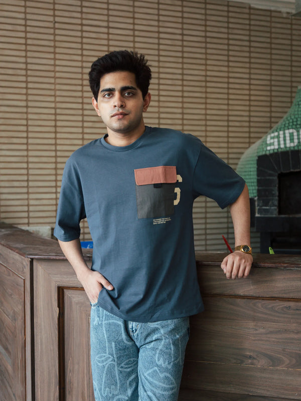 Unisex Blue Round Neck T-Shirt