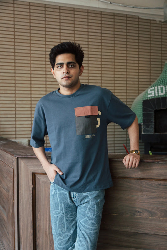 Unisex Blue Round Neck T-Shirt