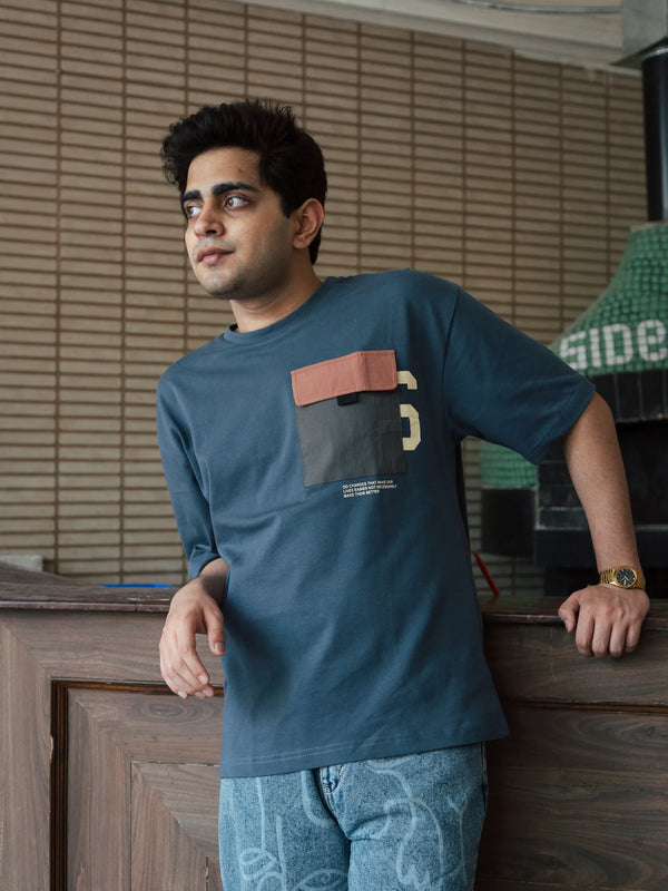 Unisex Blue Round Neck T-Shirt