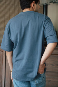 Unisex Blue Round Neck T-Shirt