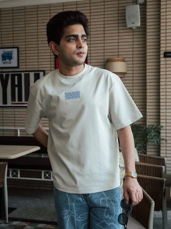 Unisex Beige Round Neck T-Shirt