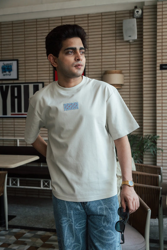 Unisex Beige Round Neck T-Shirt