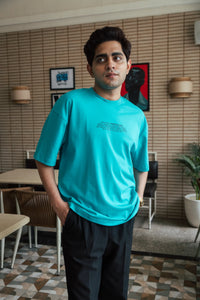 Unisex Teal Round Neck T-Shirt