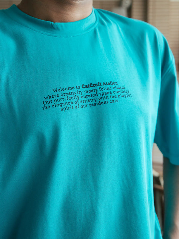 Unisex Teal Round Neck T-Shirt