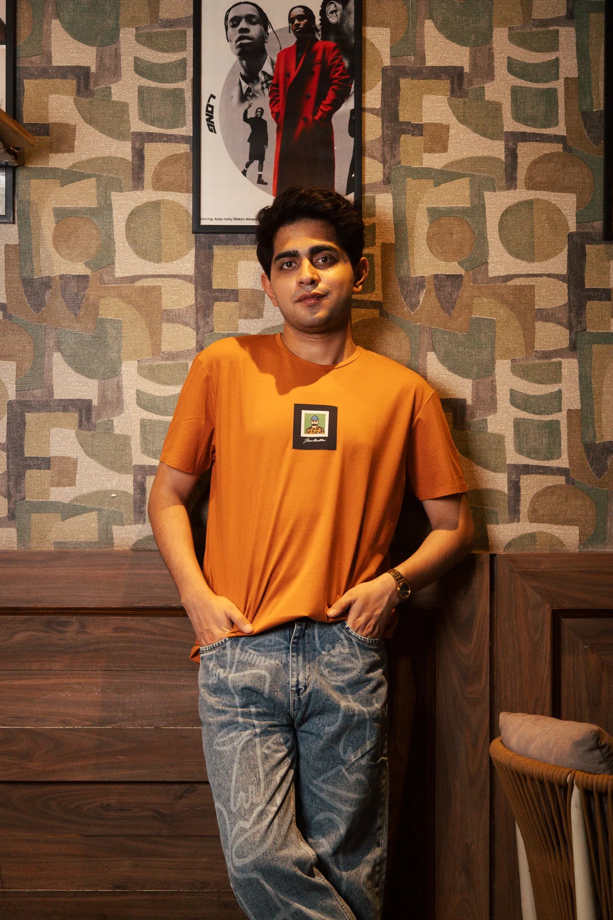 Unisex Rust Round Neck T-Shirt