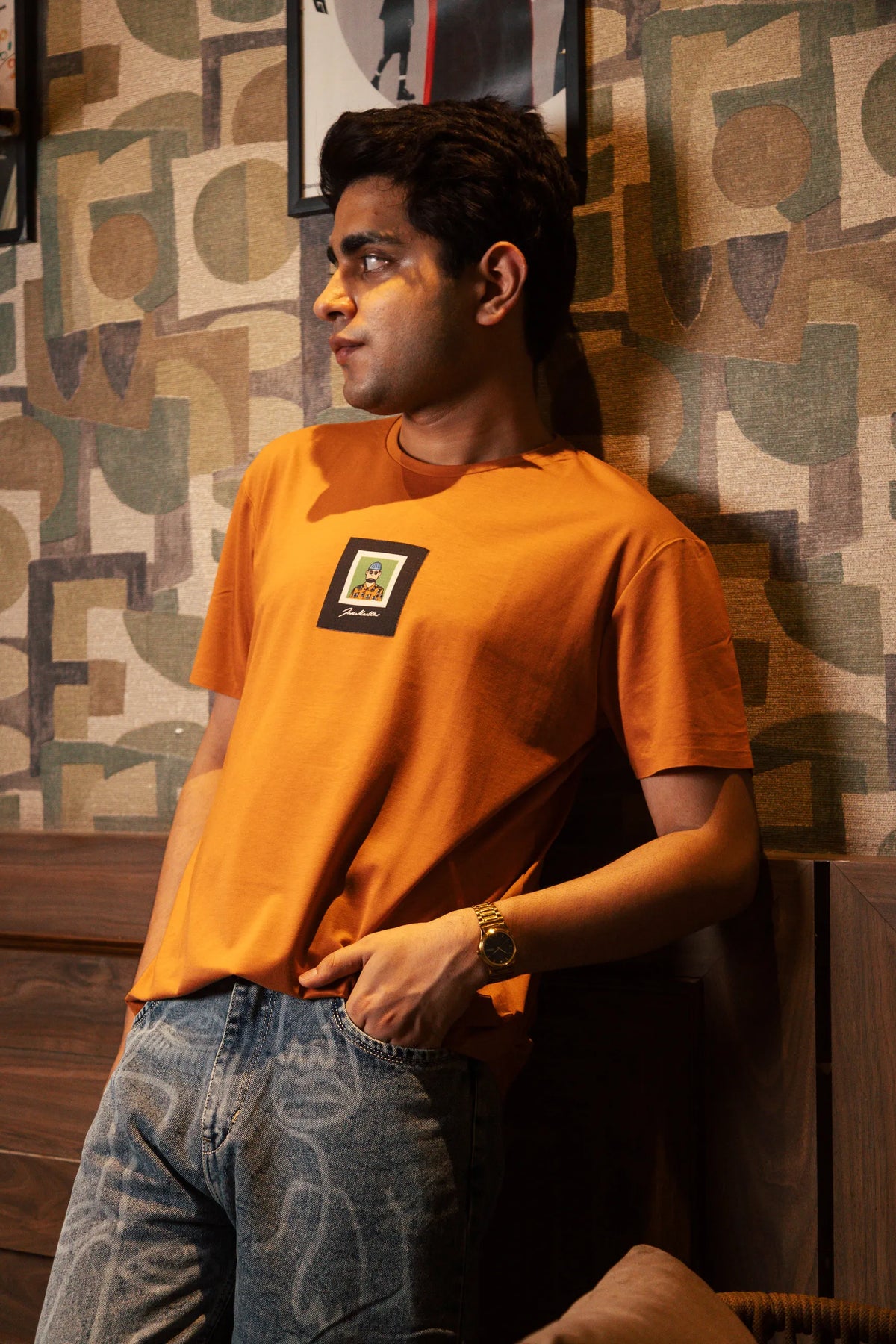 Unisex Rust Round Neck T-Shirt
