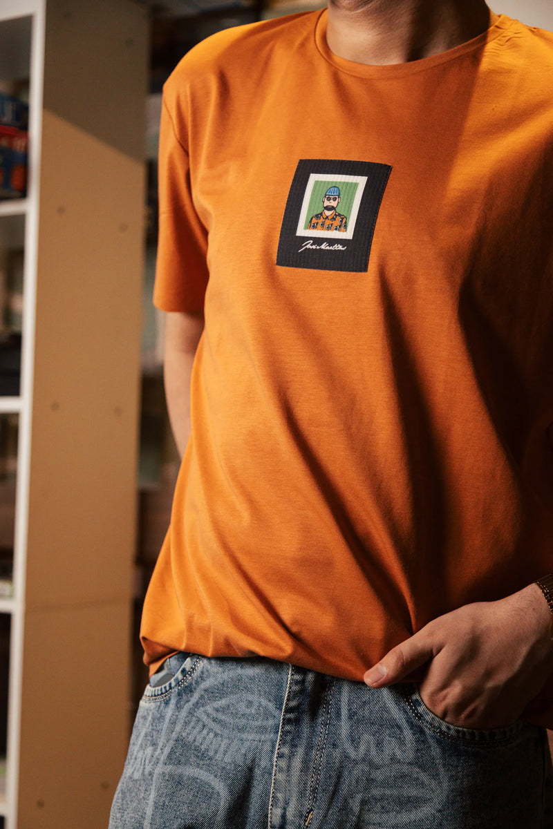 Unisex Rust Round Neck T-Shirt