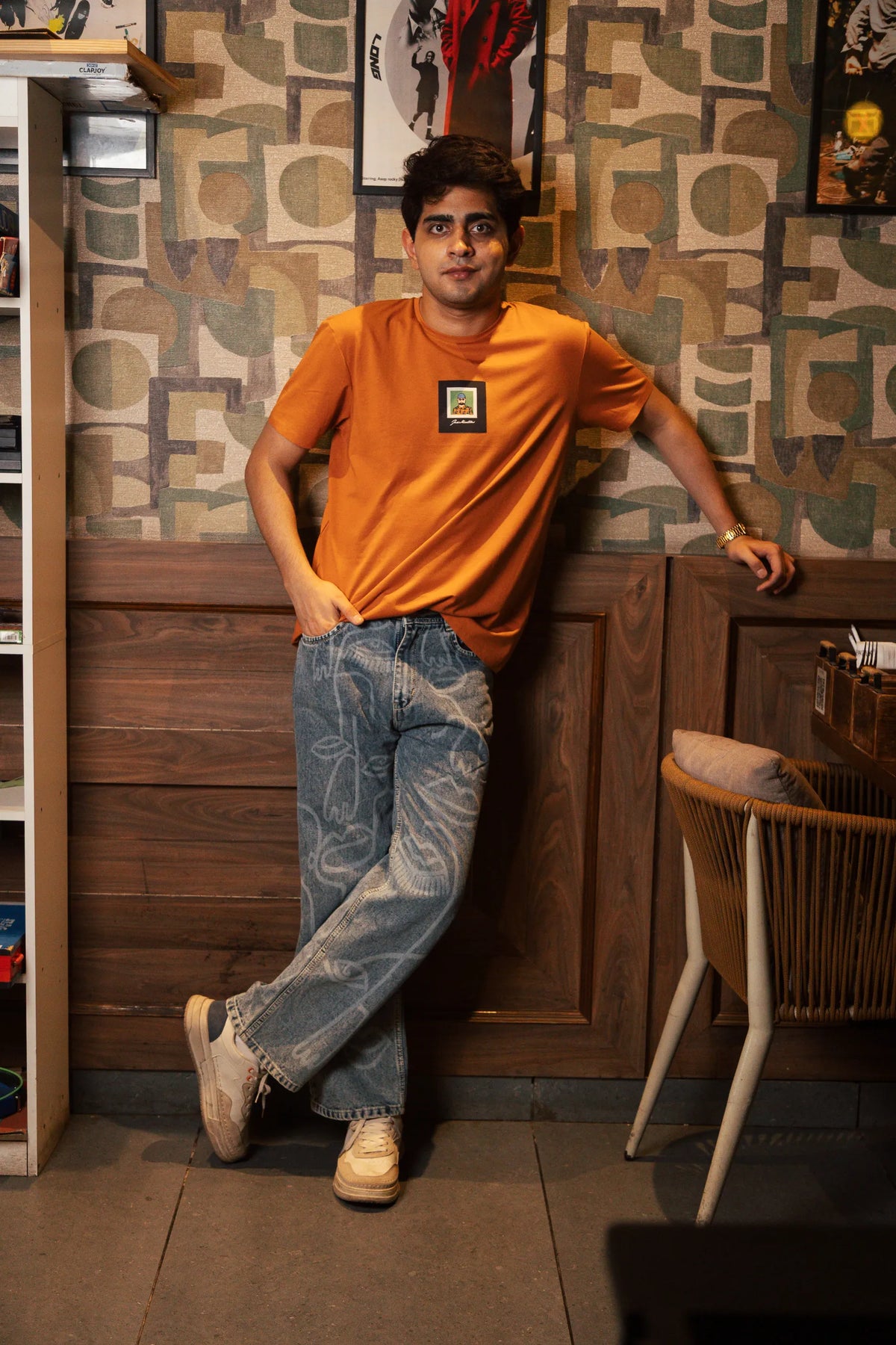 Unisex Rust Round Neck T-Shirt