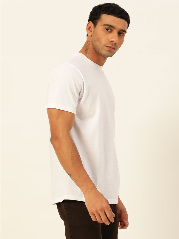 Solid Round Neck Men Comfort Fit T-Shirt