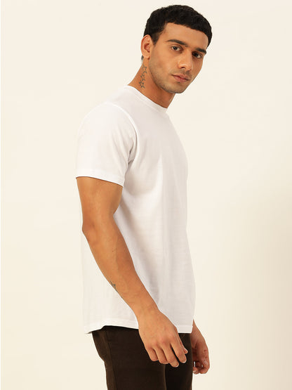 Solid Round Neck Men Comfort Fit T-Shirt