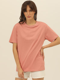 Solid Round Neck Women Comfort Fit T-Shirt