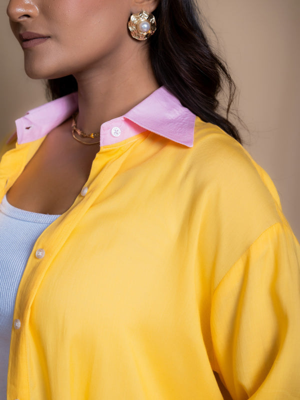 Women Colour Block Oversized Shirt