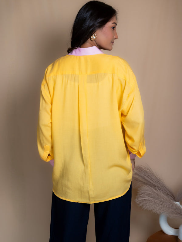 Women Colour Block Oversized Shirt