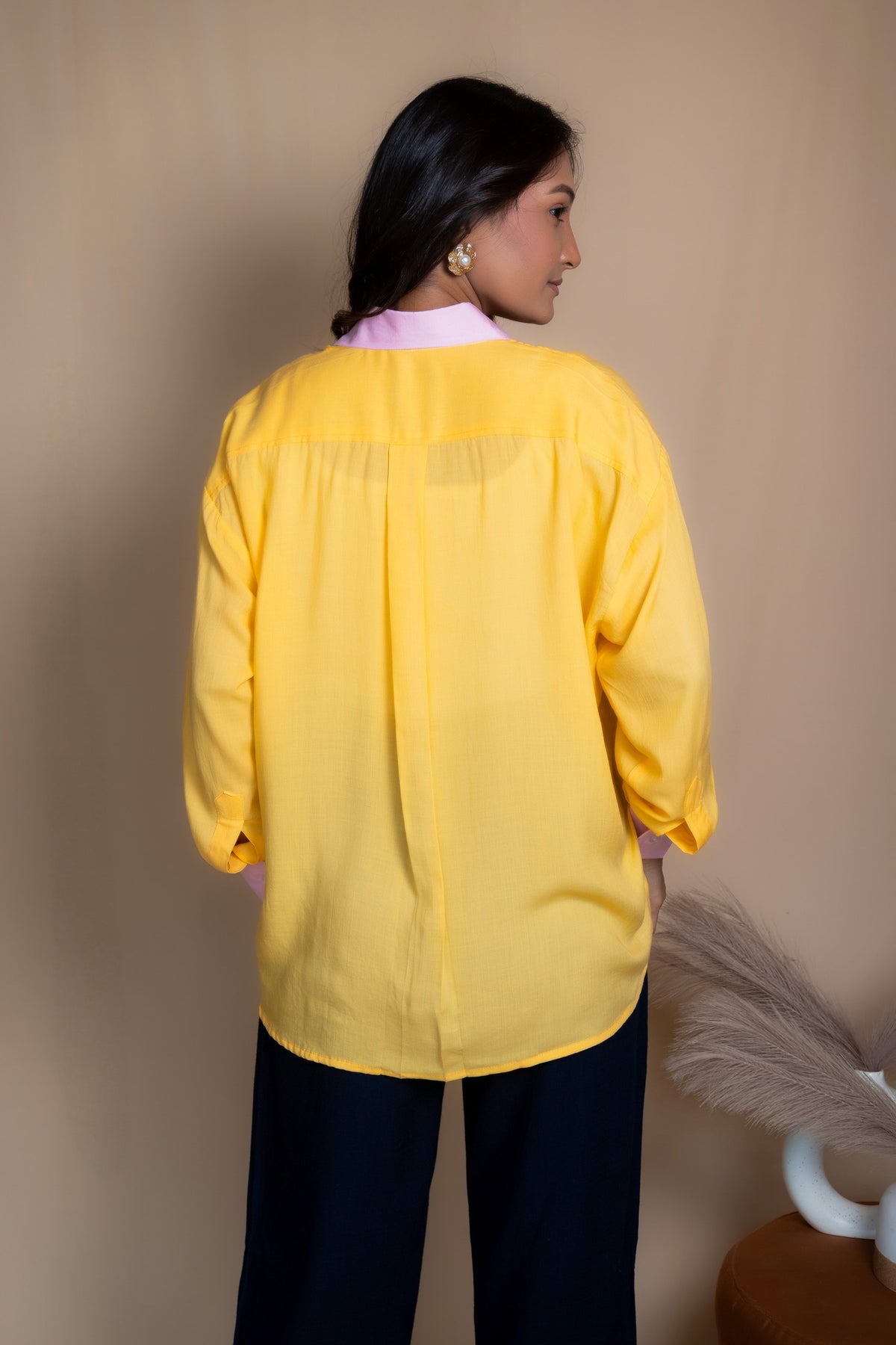 Women Colour Block Oversized Shirt
