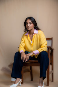 Women Colour Block Oversized Shirt