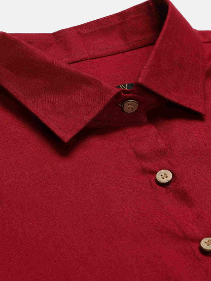 Cotton Linen Crop Shirt & Trouser Slim Fit Co-ord Set