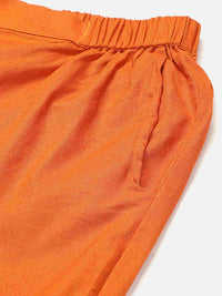 Cotton Linen Crop Shirt & Trouser Slim Fit Co-ord Set (Red)
