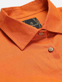 Cotton Linen Crop Shirt & Trouser Slim Fit Co-ord Set (Red)