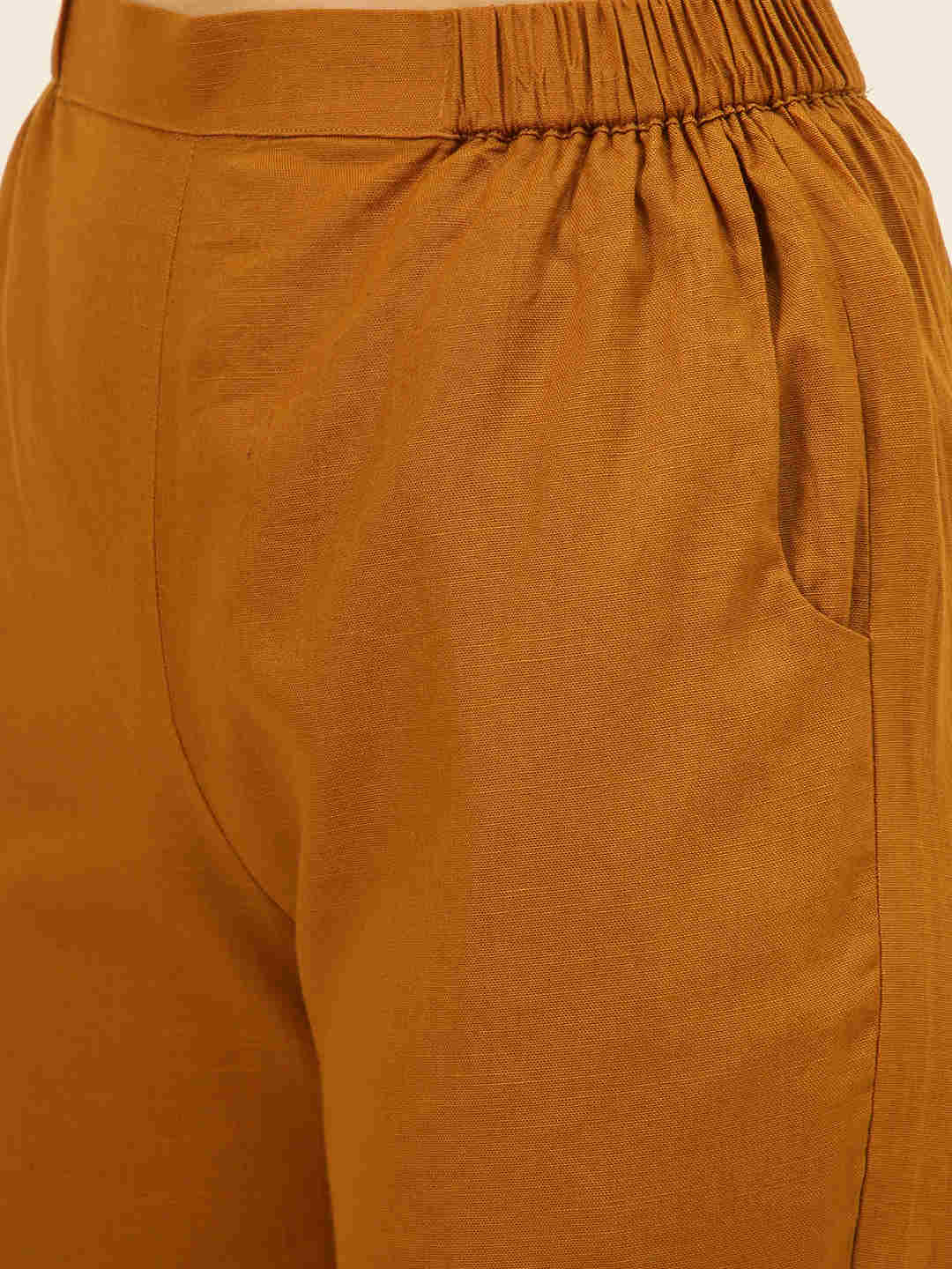 Cotton Linen Crop Shirt & Trouser Slim Fit Co-ord Set (Red)
