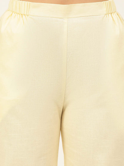 Cotton Linen Crop Shirt & Trouser Slim Fit Co-ord Set