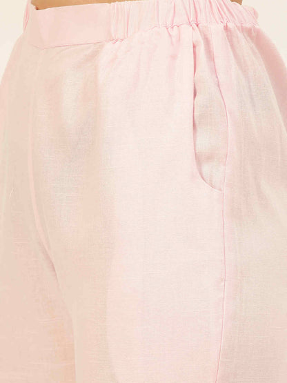 Cotton Linen Crop Shirt & Trouser Slim Fit Co-ord Set