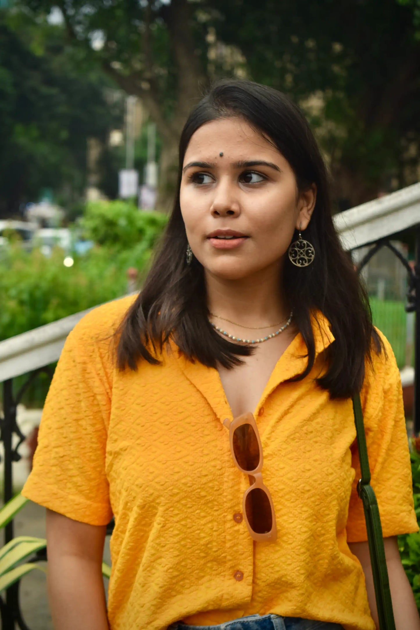 Chikankari Embroidered Women Crop Shirt