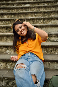 Chikankari Embroidered Women Crop Shirt