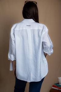 Women Embroidered Oversized Shirt - Let's Wine About it