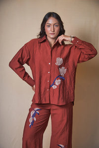 Women Embroidered Oversized Shirt