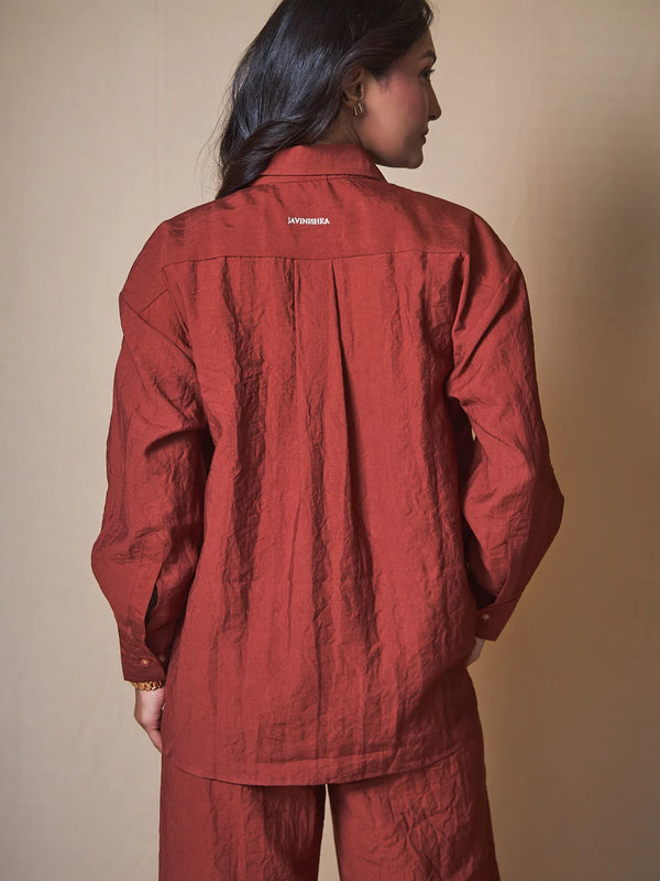 Women Embroidered Oversized Shirt
