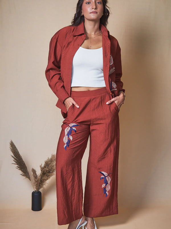 Women Embroidered Oversized Shirt
