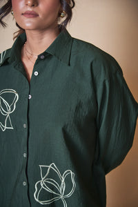 Women Embroidered Oversized Shirt