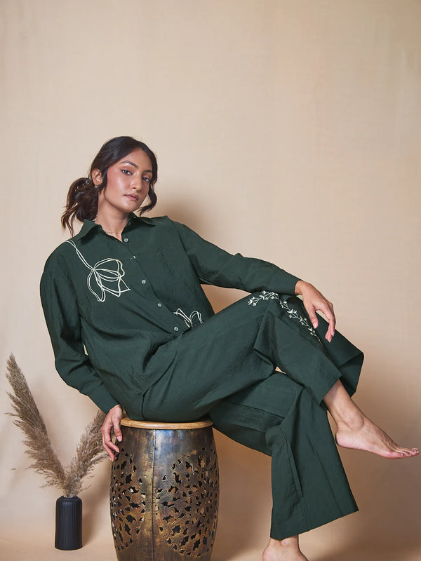 Women Embroidered Oversized Shirt