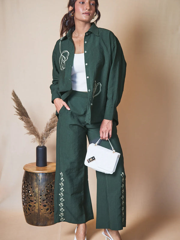 Women Embroidered Oversized Shirt
