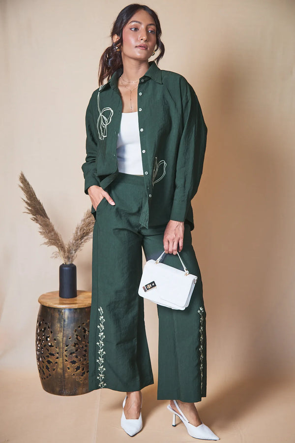 Women Embroidered Oversized Shirt