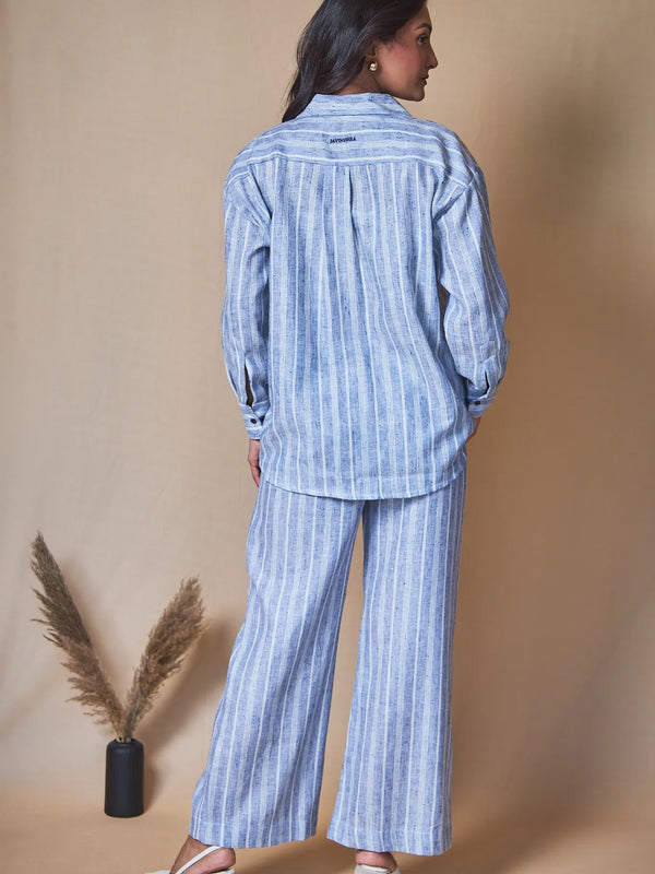 Women Striped Oversized Shirt